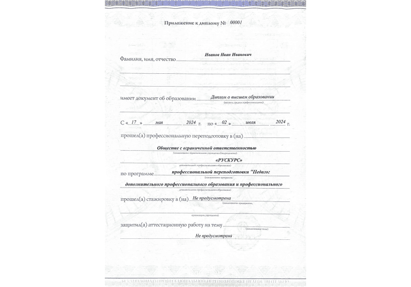 Диплом профессиональной переподготовки Педагог дополнительного профессионального образования и профессионального обу 3