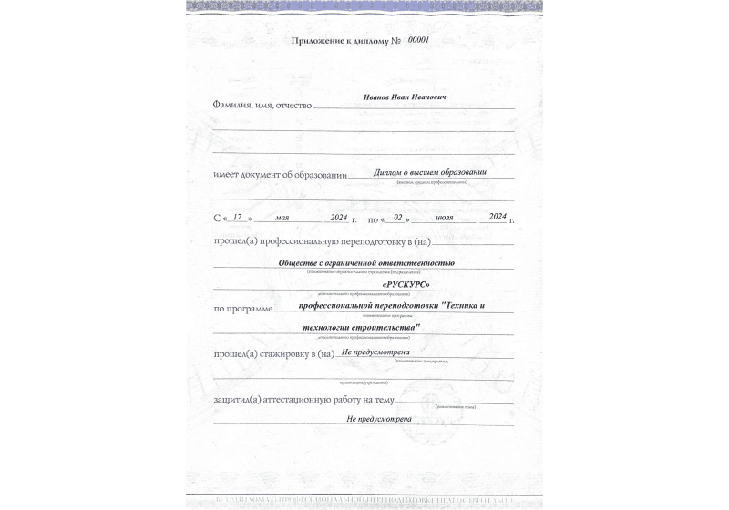 Диплом профессиональной переподготовки Техника и технологии строительства 3